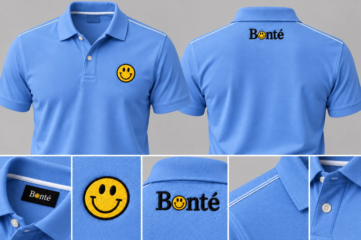 Bonté men's premium polo in cornflower blue